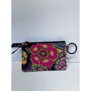Vera Bradley Small Cloth Photo ID coin purse/credit cards holder w/key ring